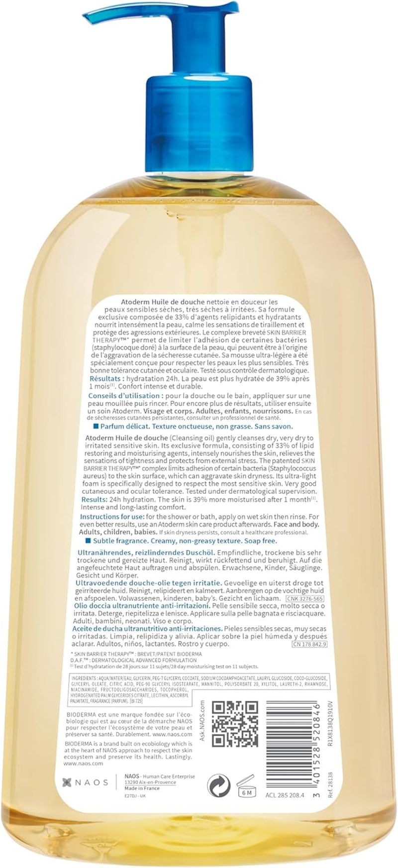 Atoderm Olio Doccia Ultra Nutriente - 1L / 33.80 Fl.Oz.