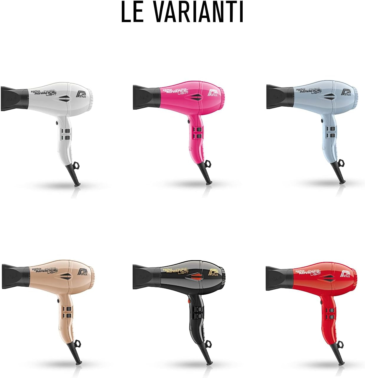 Advance Light Asciugacapelli Professionale, Ionic & Ceramic, 2200 W , Grigio (Ghiaccio)