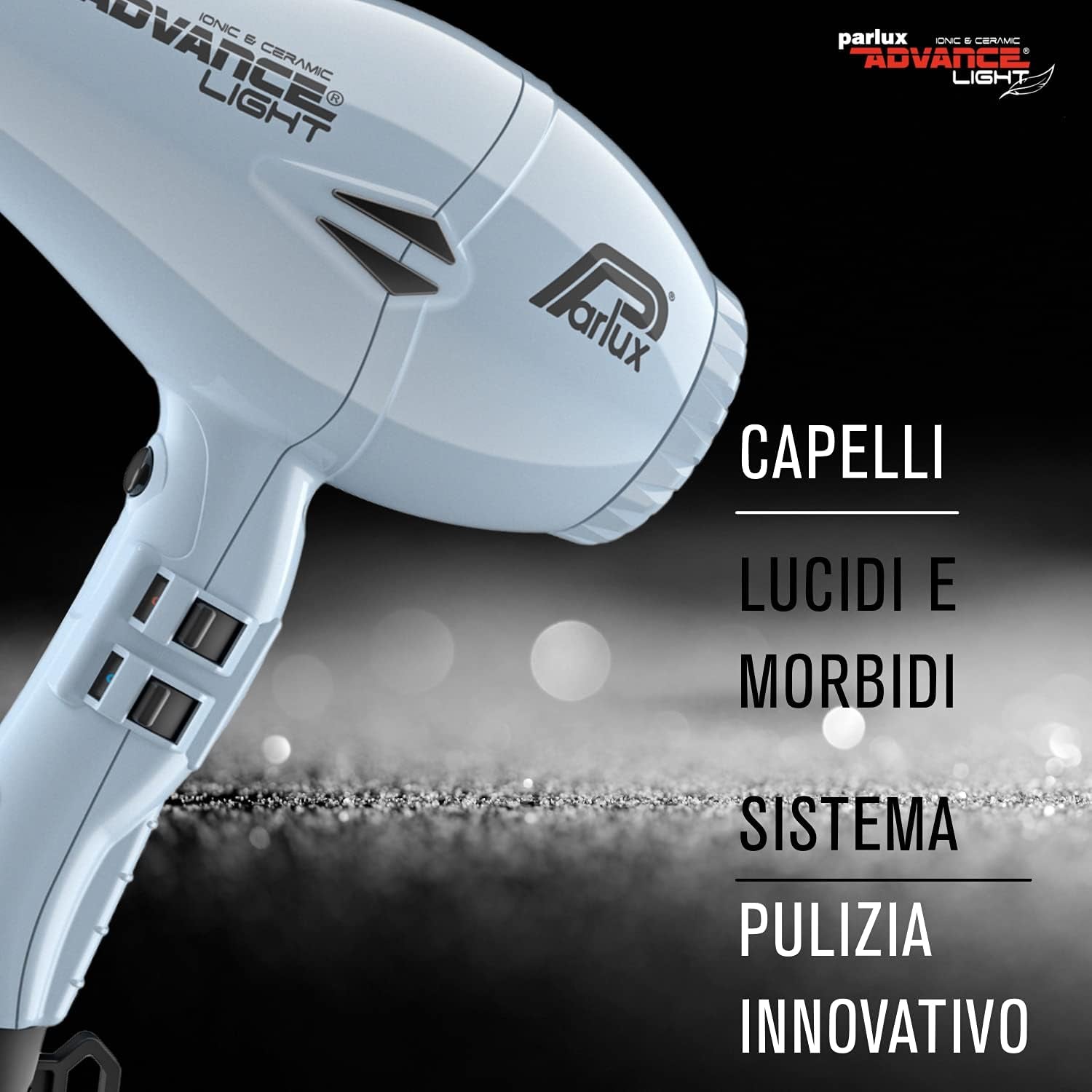 Advance Light Asciugacapelli Professionale, Ionic & Ceramic, 2200 W , Grigio (Ghiaccio)